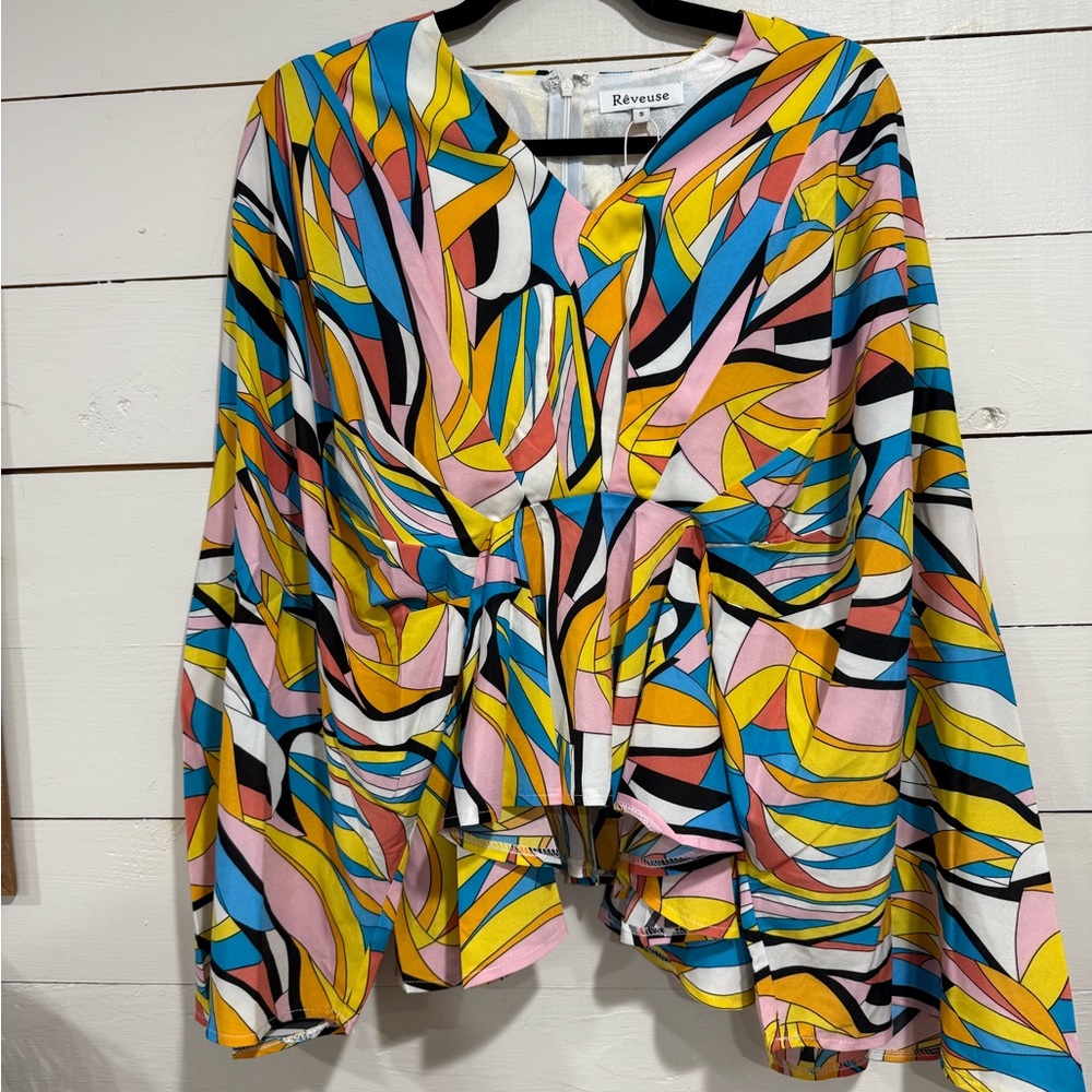 New Reveuse Colorful Abstract Women's Blouse